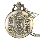 Retro Bronze watches School H Quartz Pocket Watch Analog Necklace Pendant Chain Women Mens relogio Montres with Gifts Accessory